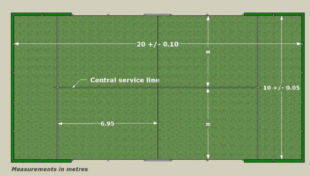 Padelbaan afmeting